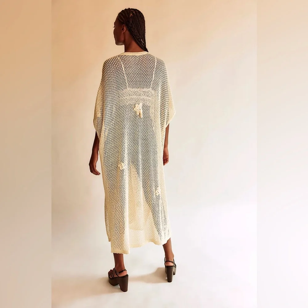 NWOT Free People Traveling Easy Kaftan in Ivory $128MSRP - Picture 3 of 12